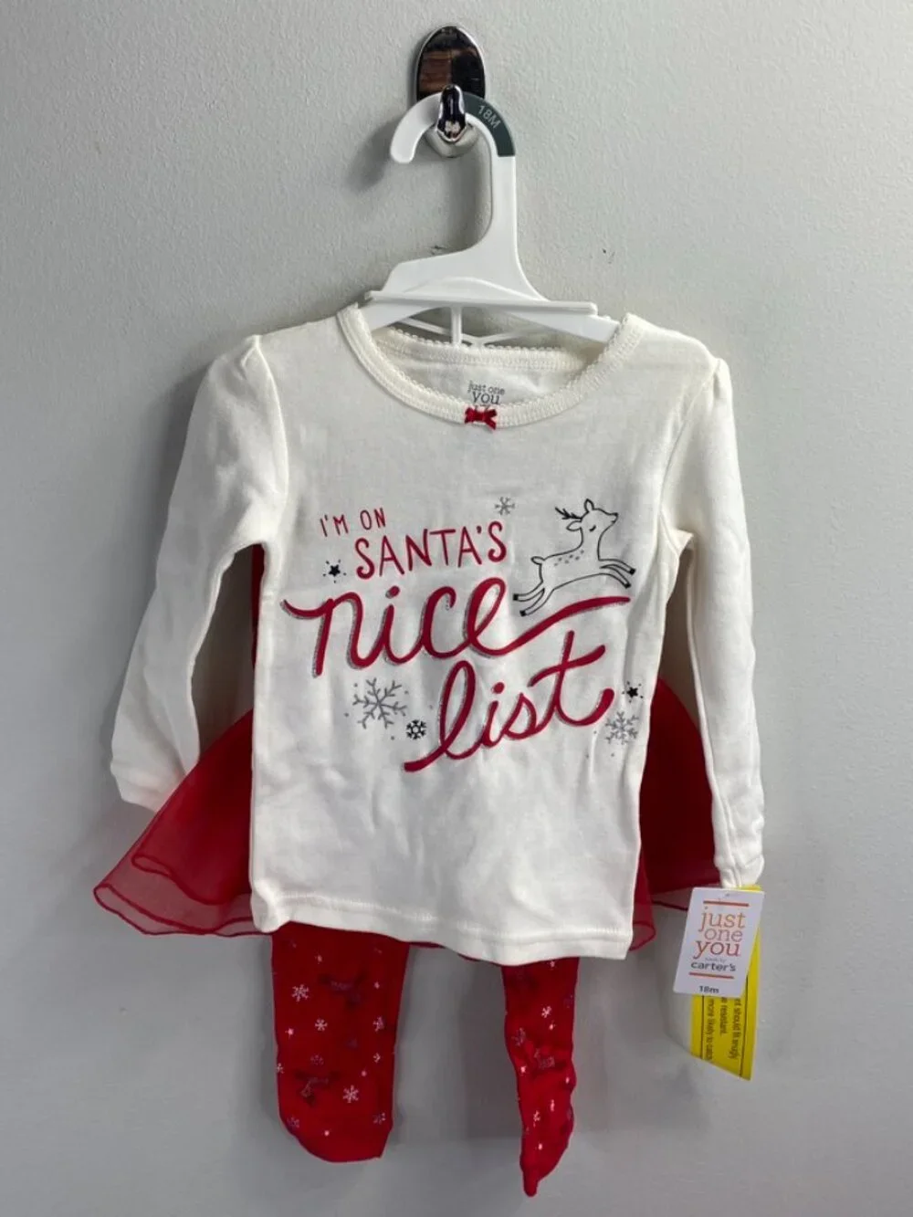 Carters Christmas 3 Piece Outfit for Kids Size 18M